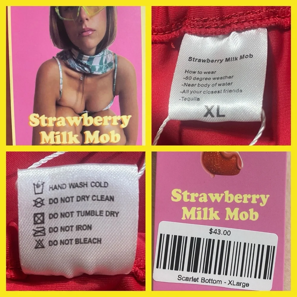 Strawberry Milk Mob Scarlet Bikini Bottom X Large Brand New Never Worn NWT ! ๐ - Picture 13 of 13